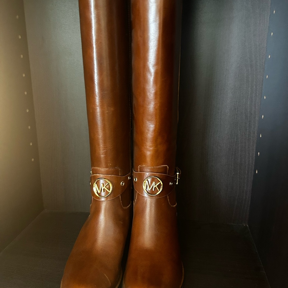 Michael Kors Brown Leather Knee-High Boots